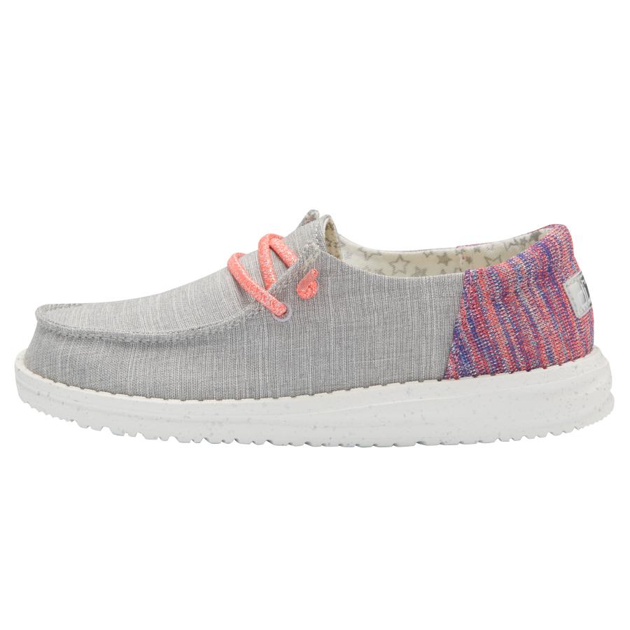 Kids' Hey Dude Wendy Slip On Shoes Grey | FWN-074215